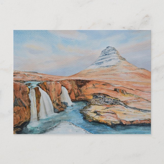 "Isländische Landschaft" von Mike Paget Postkarte (Vorderseite)