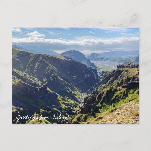 Isländische Natur Postkarte (Vorderseite)