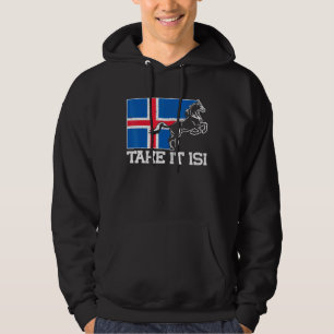Isländische Pferde nehmen die isländische Flagge Hoodie