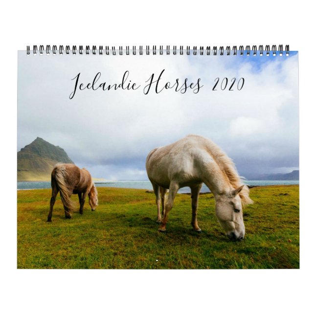 Isländische Pferde Wildlife Fotografy Custom Year Kalender (Titelbild)