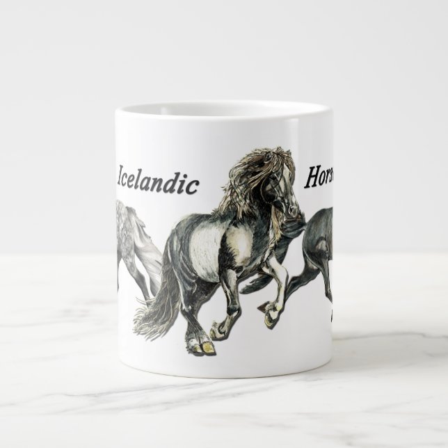 Isländische Pferdetanz Jumbo-Tasse (Vorderseite)