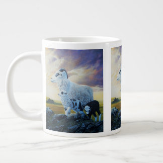 Isländische Schafe, Schafe und Lämmer, Sonnenaufga Jumbo-Tasse