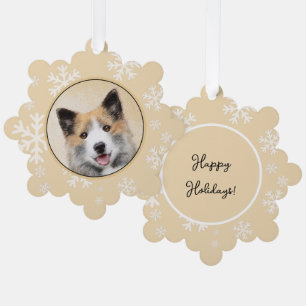 Isländische Schäferhund-Malerei - Originale Hundek Ornament Karte