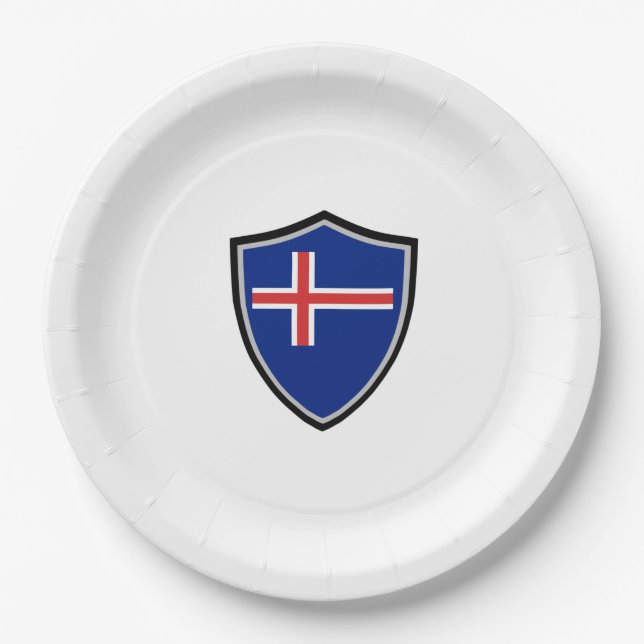 isländische Schildschild Pappteller (Vorderseite)