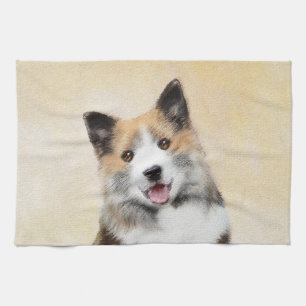 Isländische Sheepdog-Malerei - Original Dog Art Geschirrtuch
