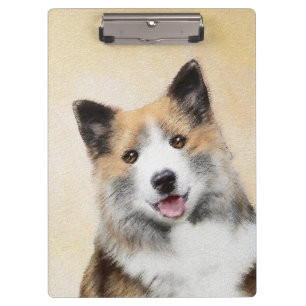 Isländische Sheepdog-Malerei - Original Dog Art Klemmbrett