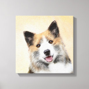 Isländische Sheepdog-Malerei - Original Dog Art Leinwanddruck