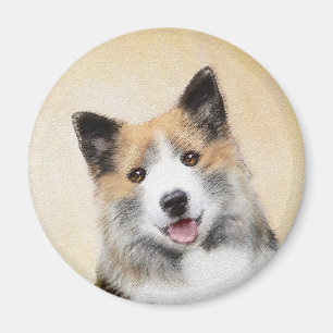 Isländische Sheepdog-Malerei - Original Dog Art Magnet