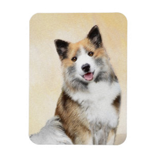 Isländische Sheepdog-Malerei - Original Dog Art Magnet