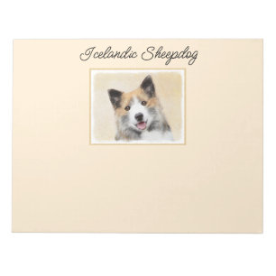 Isländische Sheepdog-Malerei - Original Dog Art Notizblock