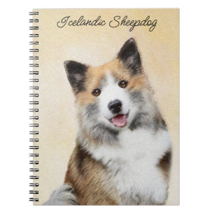 Isländische Sheepdog-Malerei - Original Dog Art Notizblock