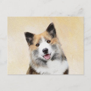Isländische Sheepdog-Malerei - Original Dog Art Postkarte