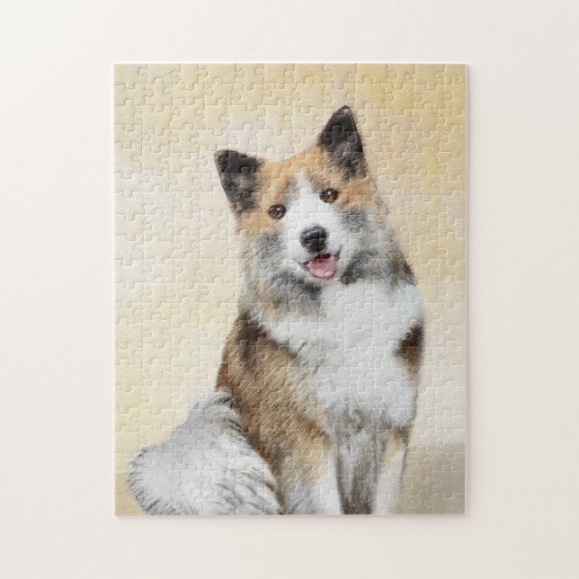 Isländische Sheepdog-Malerei - Original Dog Art Puzzle (Vertikal)