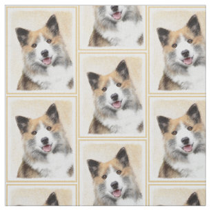 Isländische Sheepdog-Malerei - Original Dog Art Stoff