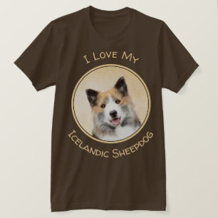Isländische Sheepdog-Malerei - Original Dog Art T-Shirt