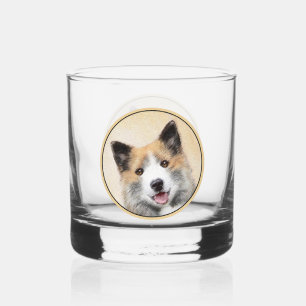 Isländische Sheepdog-Malerei - Original Dog Art Whiskyglas