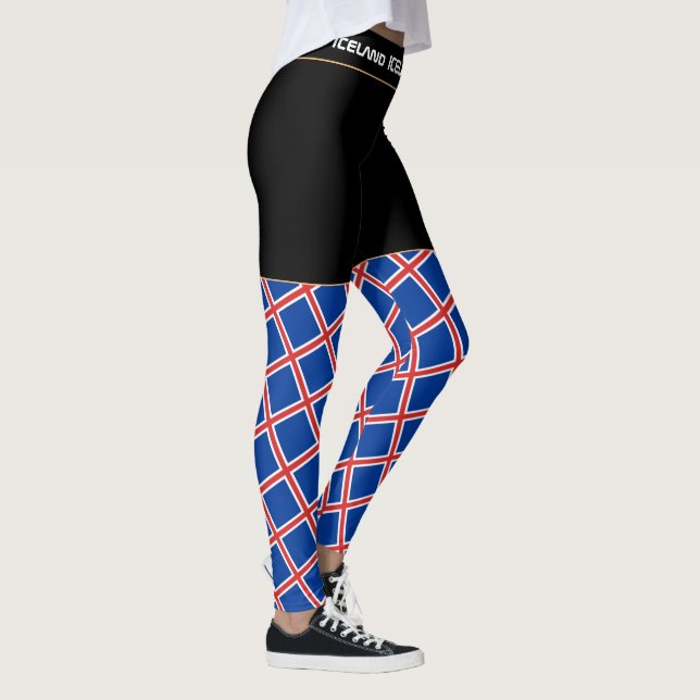 Isländische und isländische Flag-, Reise-/Sportfan Leggings (Rechts)
