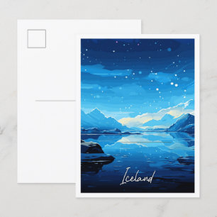 Isländische Vintage Postkarte