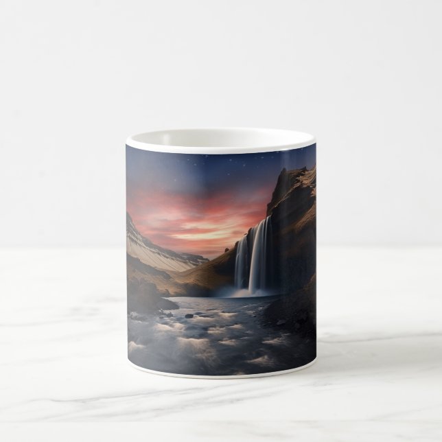 Isländische Wasserlandschaft Kaffeetasse (Mittel)