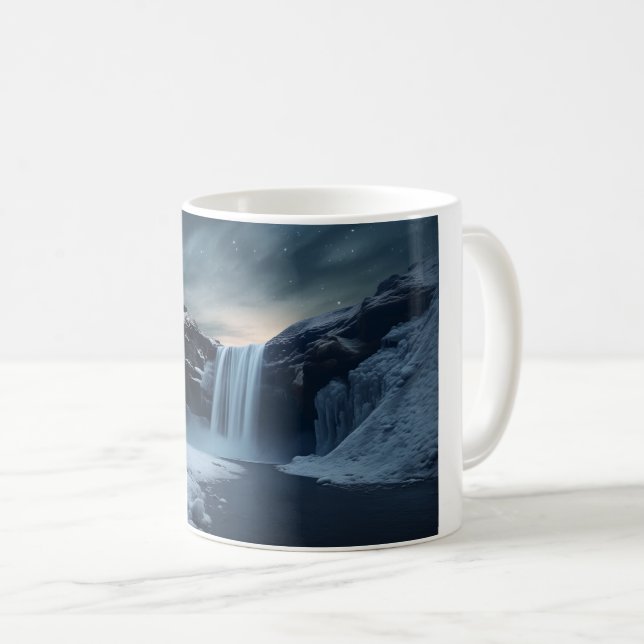 Isländische Wasserlandschaft Kaffeetasse (VorderseiteRechts)