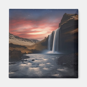 Isländische Wasserlandschaft Magnet