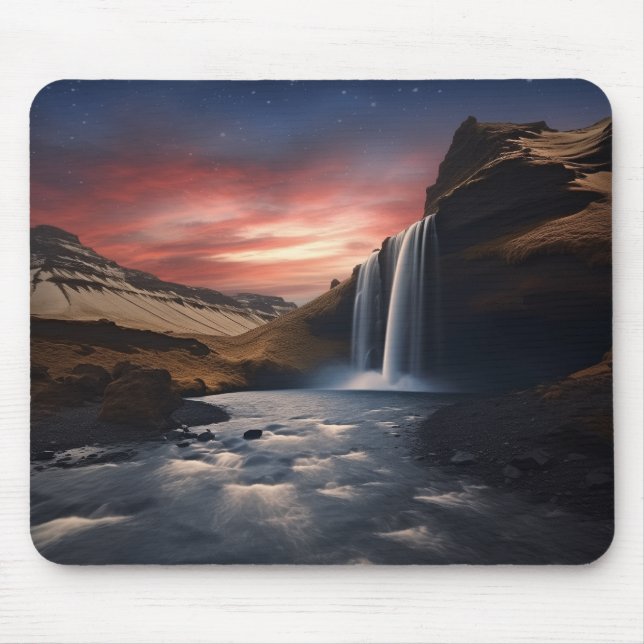 Isländische Wasserlandschaft Mousepad (Vorne)