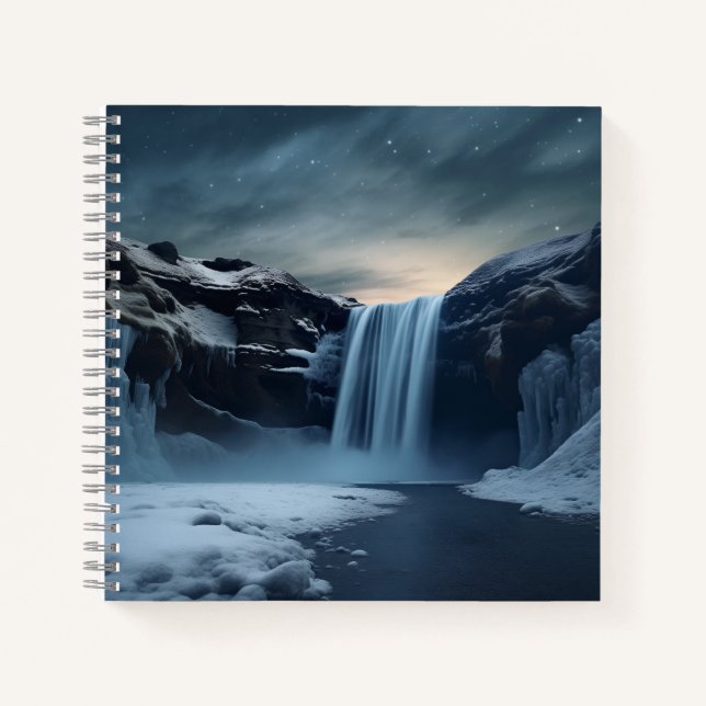 Isländische Wasserlandschaft Notizbuch (Vorderseite)