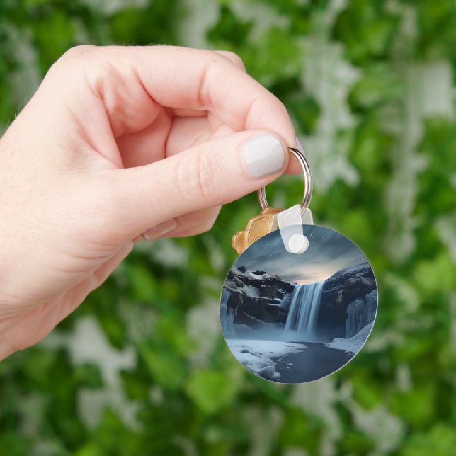 Isländische Wasserlandschaft Schlüsselanhänger (Hand)