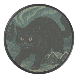 Isländische Weihnachts-Yule-Katze Eishockey Puck
