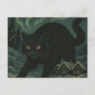 Isländische Weihnachts-Yule-Katze Feiertagspostkarte