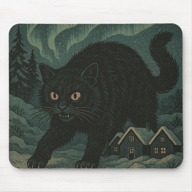 Isländische Weihnachts-Yule-Katze Mousepad (Vorne)