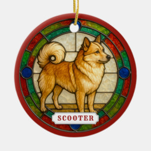 Isländischer Schäferhund Hund Keramik-Kreis-Orname Keramik Ornament