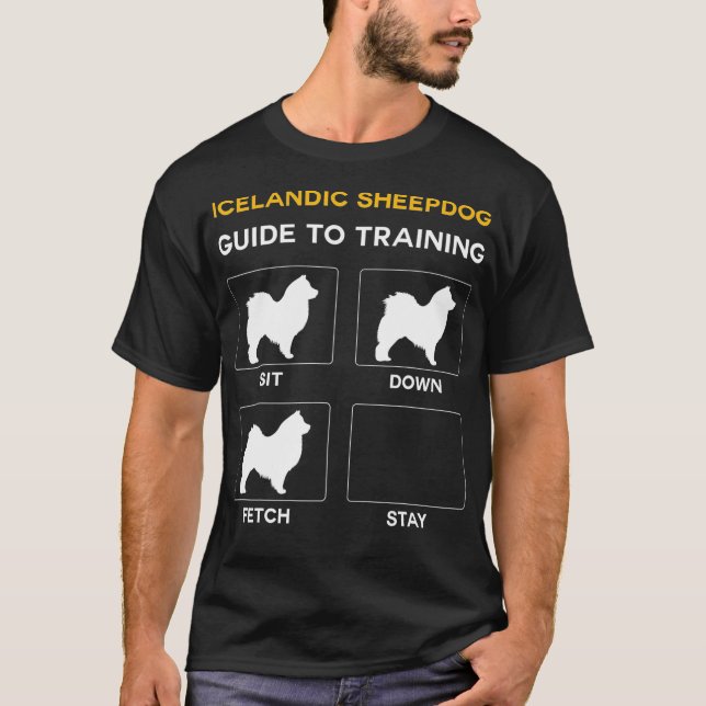 Isländischer Schafhundeführer zum Training von Hun T-Shirt (Vorderseite)