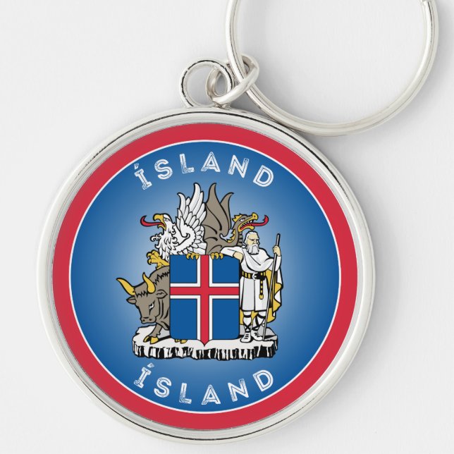 Isländisches Erbe-Emblem Schlüsselanhänger (Vorne)