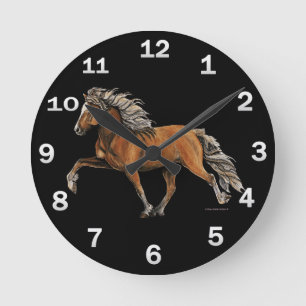Isländisches Pferd Elska Runde Wanduhr