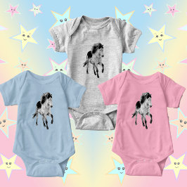 Isländisches Pferd in Bewegung Baby Strampler