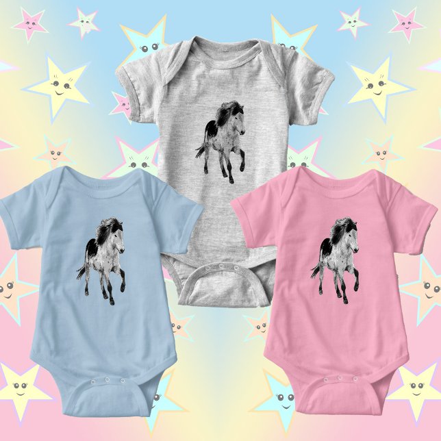 Isländisches Pferd in Bewegung Baby Strampler (Von Creator hochgeladen)