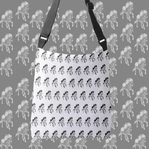 Isländisches Pferd in Bewegung Tragetaschen Mit Langen Trägern