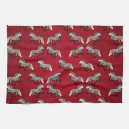 Isländisches Pferd in Rot Geschirrtuch