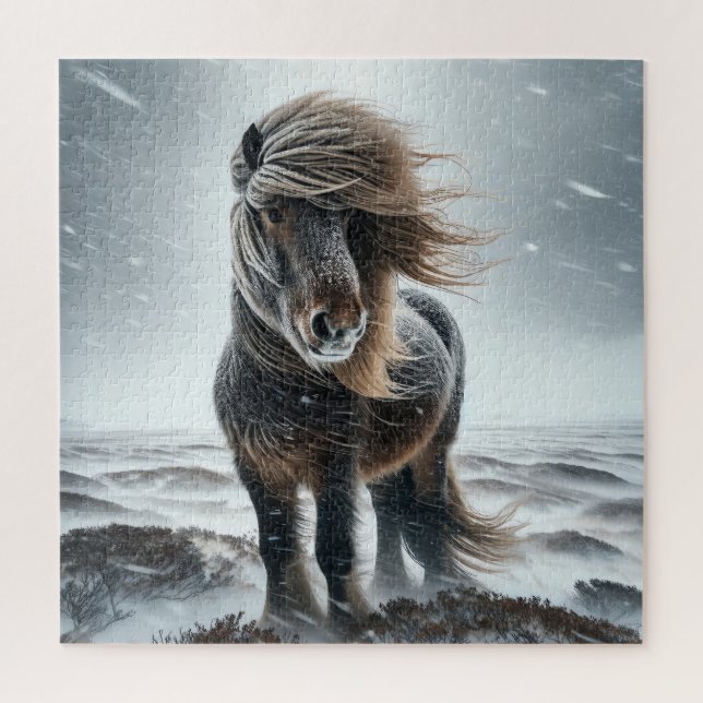 Isländisches Pferd in seinem Element Puzzle (Vertikal)