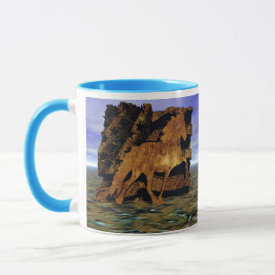 Isländisches Pferd in Stein gesetzt Tasse