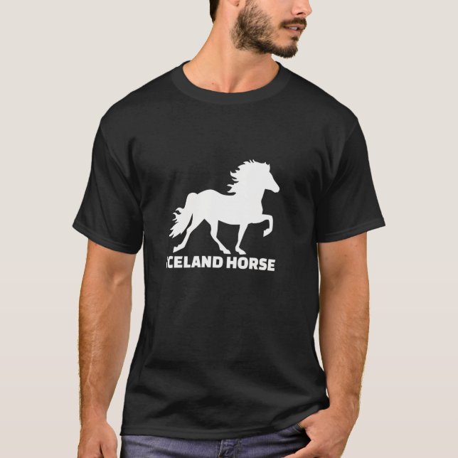 Isländisches Pferd Langschläfchen T Shirt (Vorderseite)