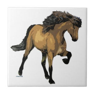 Isländisches Pferd Nouvelle Vogue Buckskin Fliese