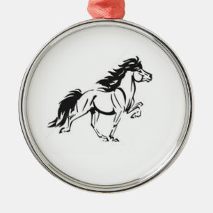 Isländisches Pferd Silbernes Ornament