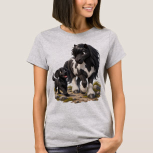 Isländisches Pferd und Labrador beste Freunde T-Shirt