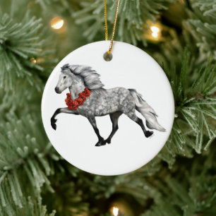 Isländisches Pferd Weihnachten Keramik Ornament