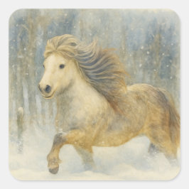 Isländisches Pferd Winter Szene Aufkleber