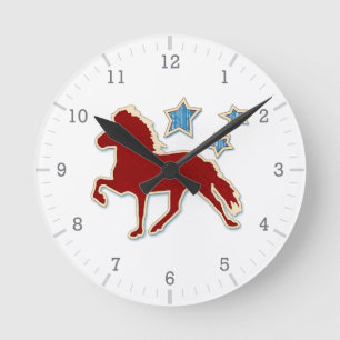 Isländisches Pferdefestliche Sterne Runde Wanduhr