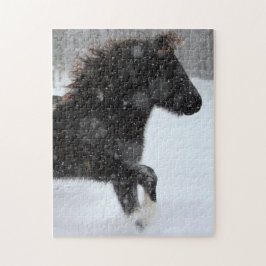 Isländisches PferdeSilhouettepuzzlespiel Puzzle