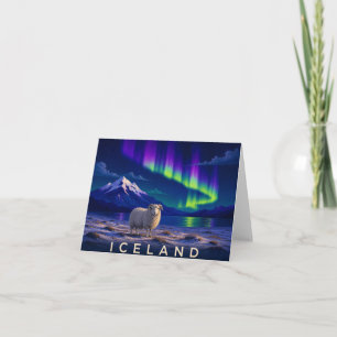 Isländisches Schaf Nördliche Lichter Island Danke 